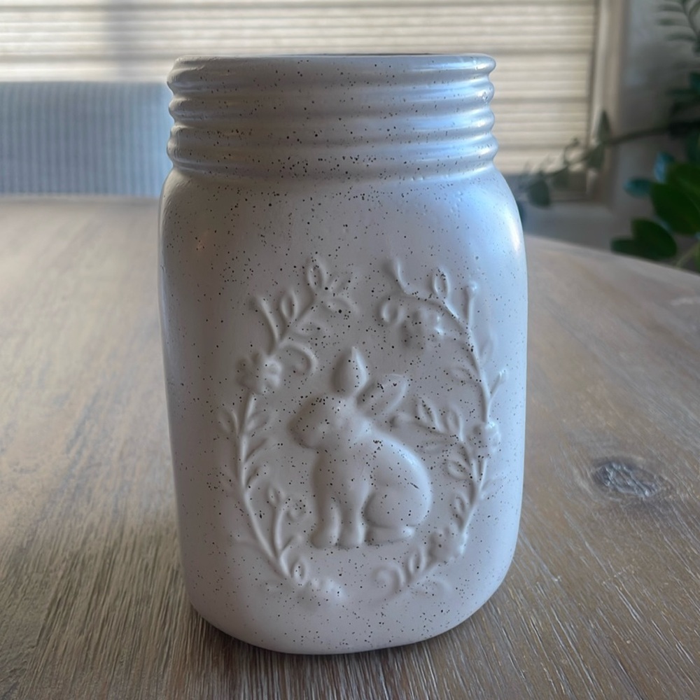 Mason Jar Bunny Vase Ceramic
